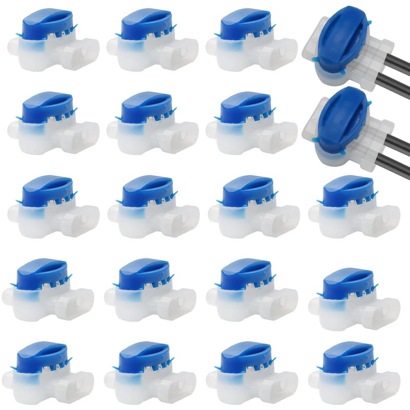 Uenhoy 30 Pcs 3 Way Wire Connectors, Waterproof Electrical IDC 314-Box Pigtail Connectors for 22-14 AWG Cables, Insulation Wire Coupler for Robotic Lawn Mowers Irrigation Applications - Image 2